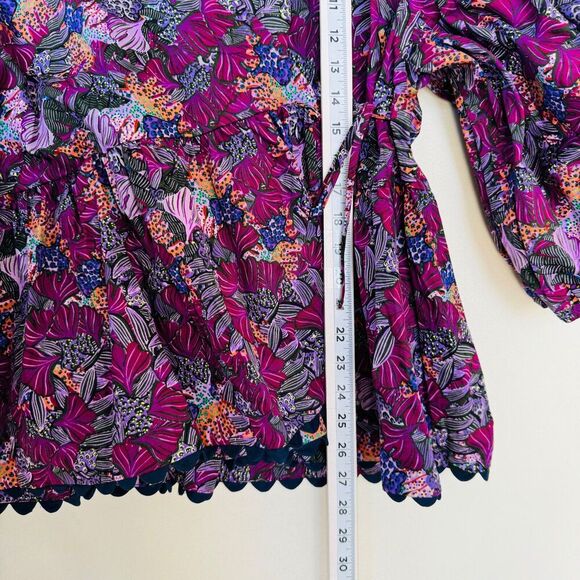 Kika Vargas x Target Women Wrap Blouse Top Plus Size 1X Fairy Boho Casual Purple - Picture 7 of 9